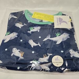 🐋 Slumberly Beluga Whale Bamboo Pajamas – 6T – NEW in Bag
